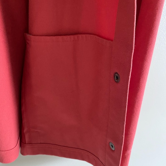 Eileen Fisher Small Red Jacket Military Asian Minimalistic Blouse Zip Up - Picture 13 of 15
